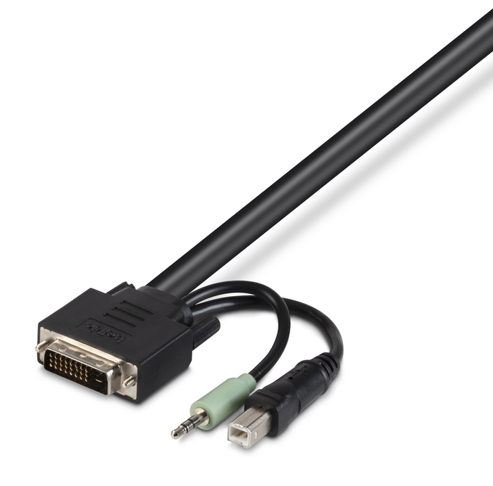 TAA DVI/USB/AUD SKVM CBL, DVI-D M/M; USB A/B, 10', Black, hi-res